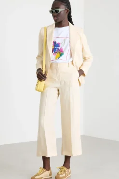 Blazer sfiancato con bottone singolo - Beige