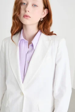 Blazer sfiancato con bottone singolo - Bianco