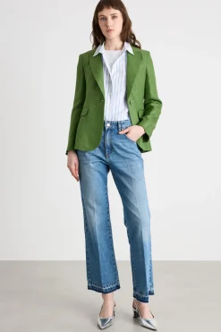Blazer sfiancato con bottone singolo - Verde