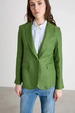 Blazer sfiancato con bottone singolo - Verde