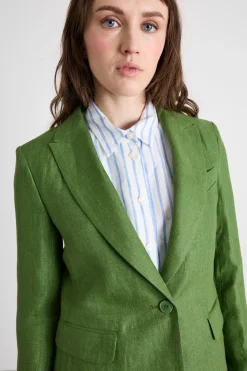 Blazer sfiancato con bottone singolo - Verde