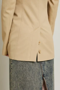 Blazer sfiancato con taschino - Beige