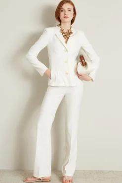 Blazer sfiancato effetto denim - Bianco