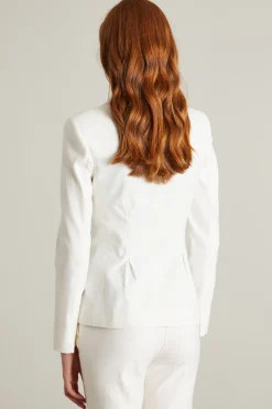 Blazer sfiancato effetto denim - Bianco