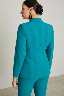 Blazer sfiancato in cady - Verde Smeraldo