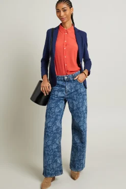 Blazer sfiancato in jersey - Blu