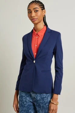 Blazer sfiancato in jersey - Blu