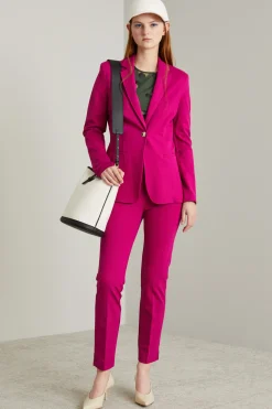 Blazer sfiancato in jersey - Fucsia