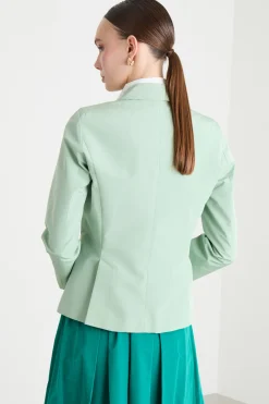 Blazer sfiancato in taffetà - Verde