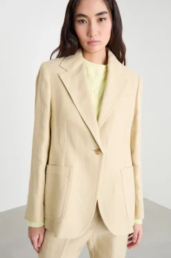 Blazer sfiancato monopetto - Beige