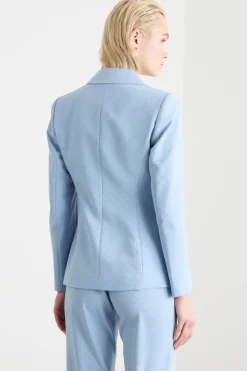 Blazer slim fit con strass - Azzurro