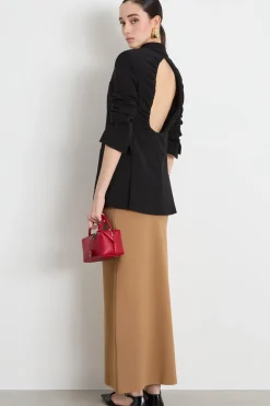 Blazer slim in jersey compatto - Nero
