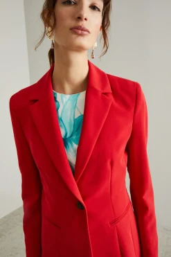 Blazer strutturato monopetto - Rosso