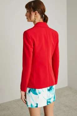 Blazer strutturato monopetto - Rosso