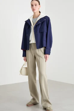 Blouson in gabardina antigoccia - Blu