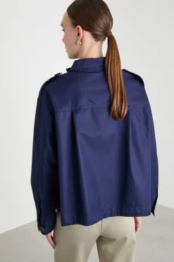 Blouson in gabardina antigoccia - Blu