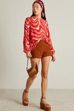 Blusa in creponne di viscosa - Rosa
