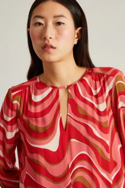 Blusa in creponne di viscosa - Rosa