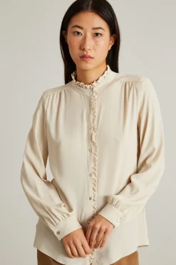 Blusa in crèpe di misto seta - Avorio