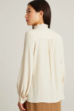 Blusa in crèpe di misto seta - Avorio