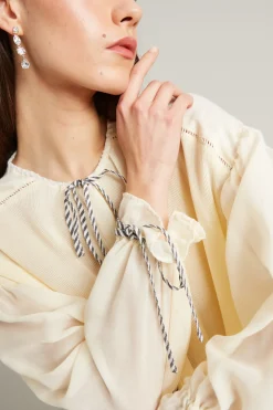 Blusa in mussola plissé - Burro