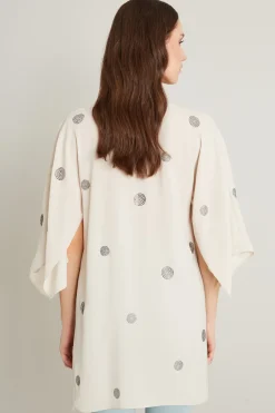 Blusa lunga con strass - Ghiaccio