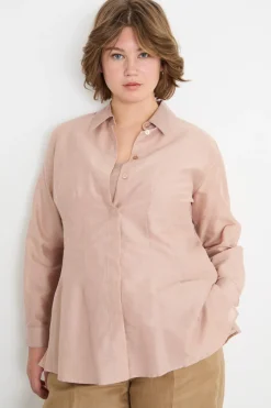 Blusa aderente in voile - Rosa