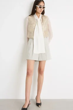 Blusa a foulard in georgette - Bianco