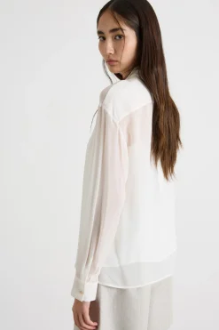 Blusa a foulard in georgette - Bianco