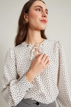 Blusa con apertura a goccia - Bianco