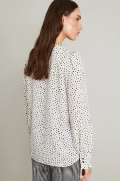 Blusa con apertura a goccia - Bianco