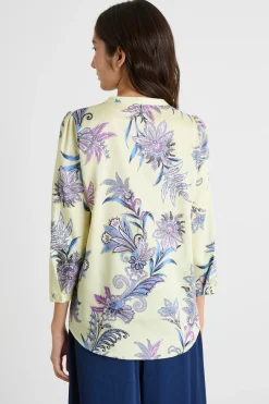 Blusa con apertura a V - Giallo