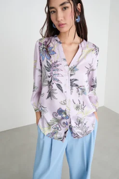 Blusa con apertura a V - Lilla
