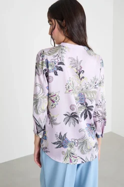 Blusa con apertura a V - Lilla