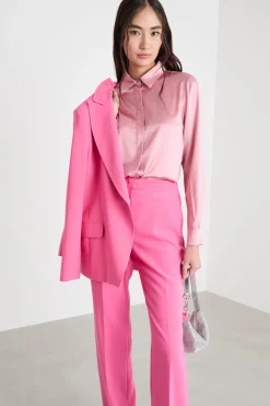 Blusa con bottoni nascosti - Rosa