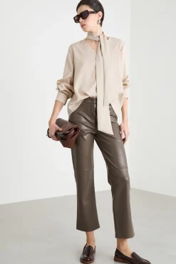 Blusa con collo a foulard - Avorio