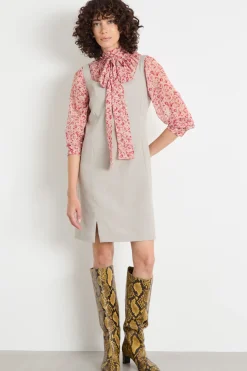 Blusa con collo a foulard - Rosa Rosso