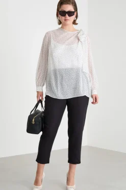 Blusa con fiocco - Bianco