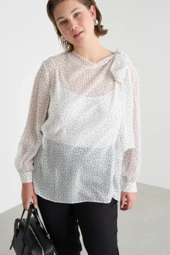 Blusa con fiocco - Bianco