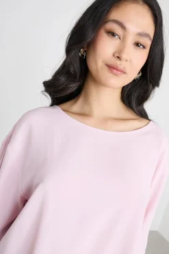 Blusa con fondo asimmetrico - Rosa
