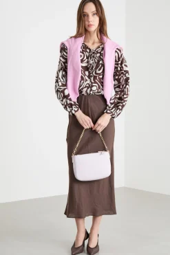 Blusa con lacci - Marrone