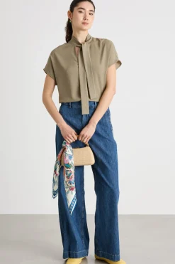 Blusa con micro cristalli - Verde