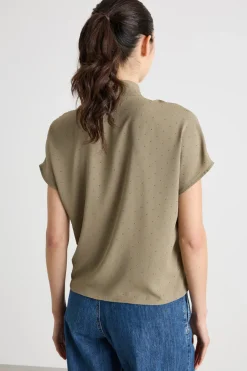 Blusa con micro cristalli - Verde