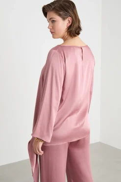 Blusa con nodo laterale - Rosa