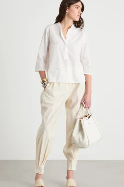 Blusa con paillettes - Bianco