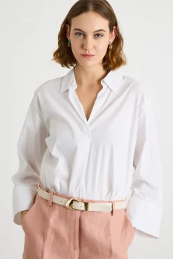 Blusa con scollo a V - Bianco