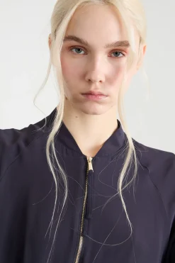 Blusa con zip - Blu