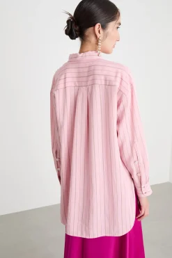 Blusa fluida con taschino - Rosa