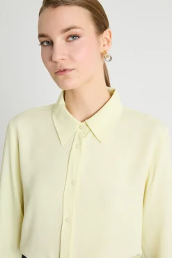 Blusa fluida in crepe de chine - Giallo