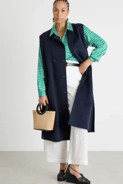 Blusa fluida in twill stampato - Verde